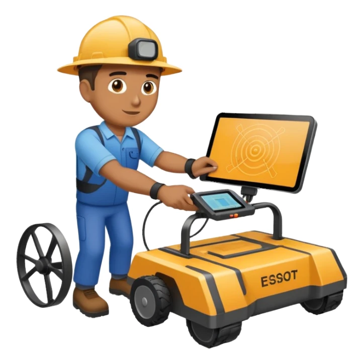 Guy using Ground Penetrating Radar sticker