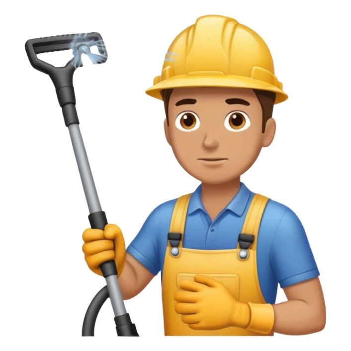 A man pressure cleaning like crazy sticker