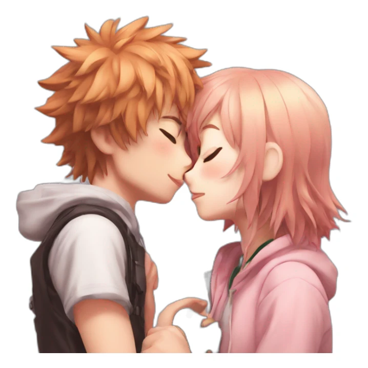 Bakugo kissing Ochaco sticker