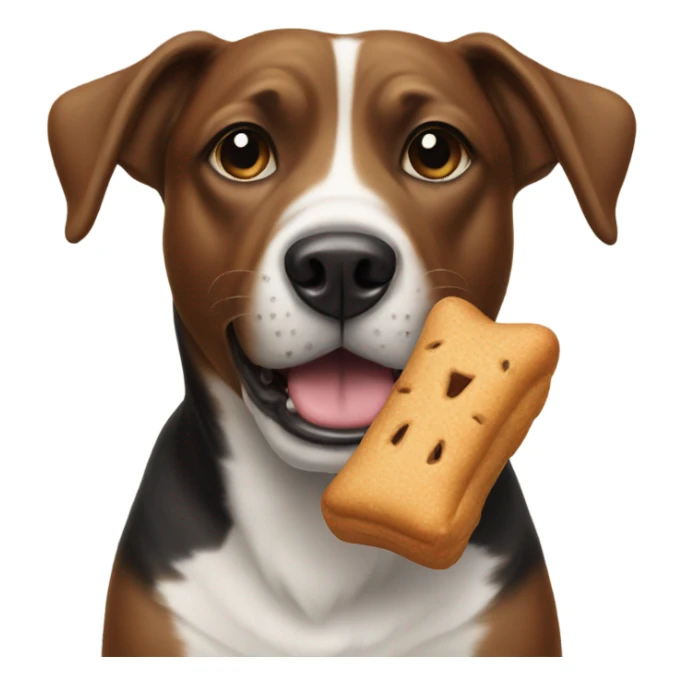 Dog wearing goodie sticker