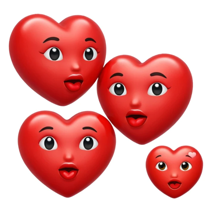Heart shaped kiss emojis sticker