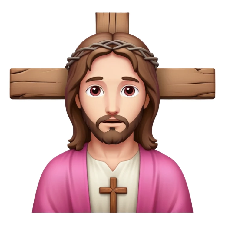 Pink Jesus on the cross  sticker