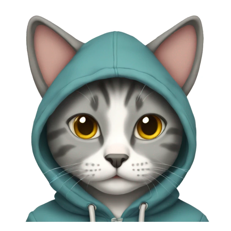 Cat with hoodie sticker
