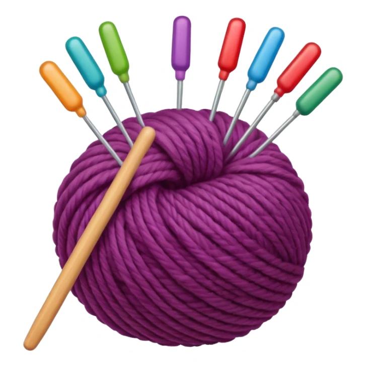 ball of wool with knitting needles sticker
