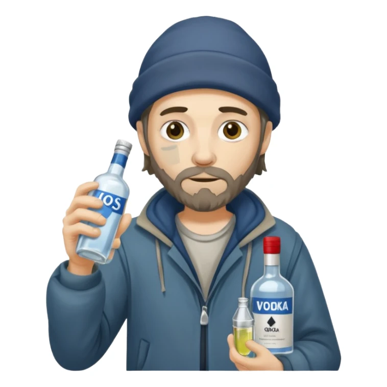 бомж с бутылкой водки sticker