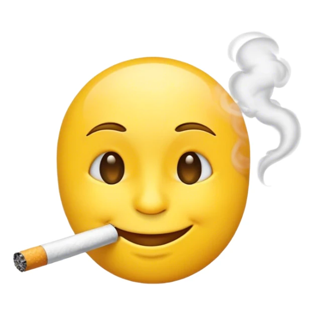 Yellow emoji smoking a cigarette sticker