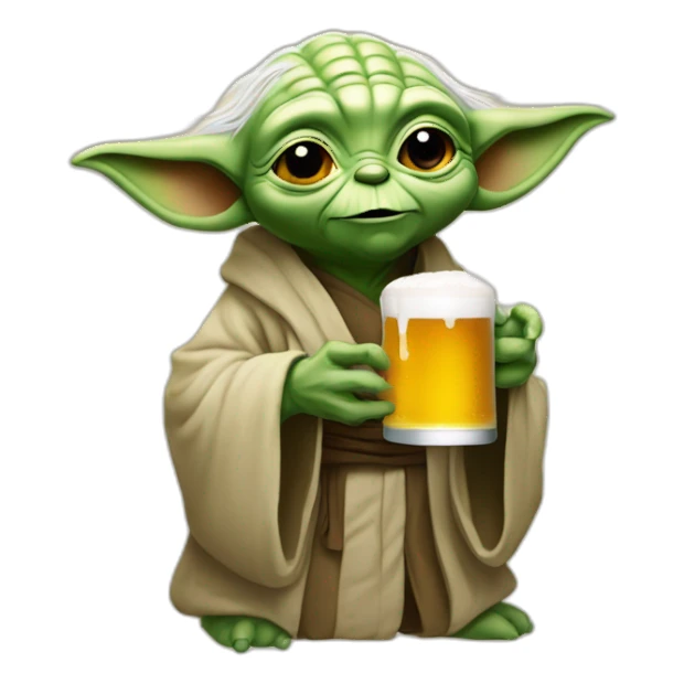 Yoda qui boit de la bière sticker