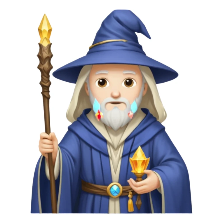 classic wizard with robes sticker