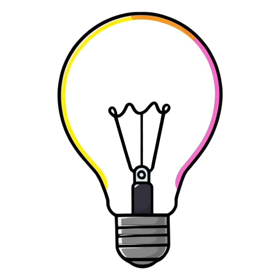 colorful LED light bulb sticker