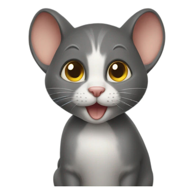 Une souris sur un chat sticker