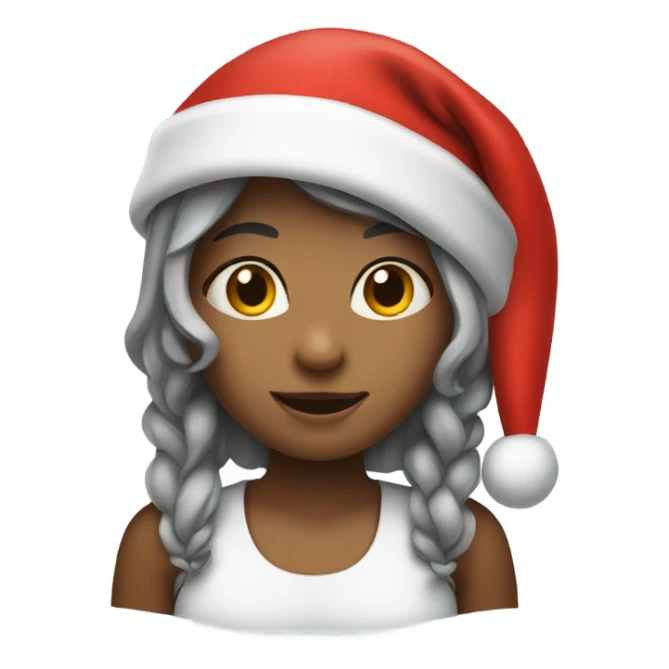 Girl in Santa hat sticker
