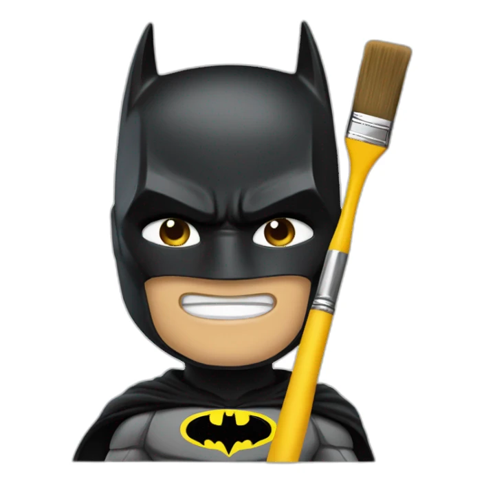 Batman with a paintbrush in his hand sticker