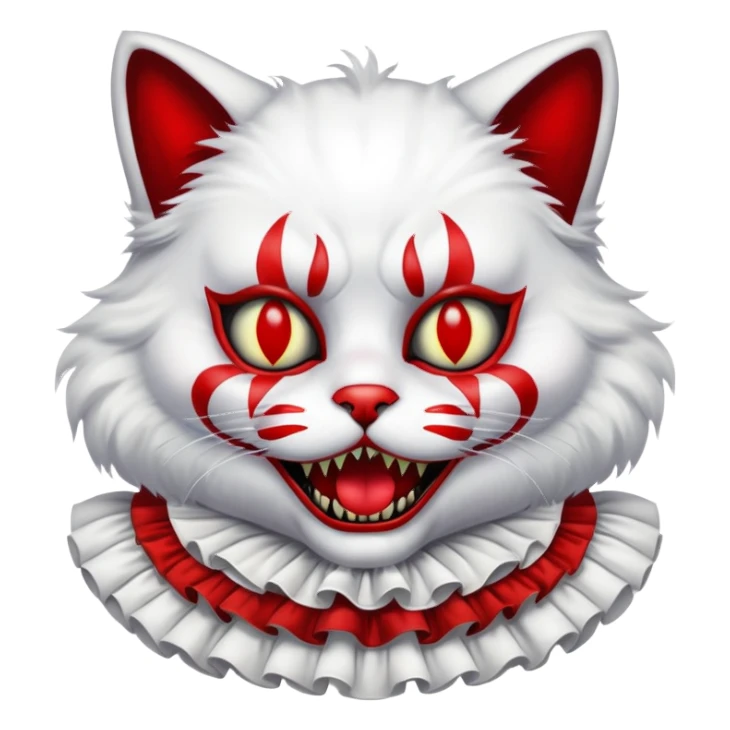 Cat as horror clown sticker