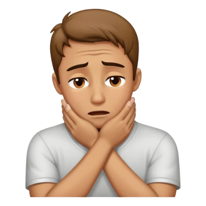 crying guys with hands crossed on neck sticker