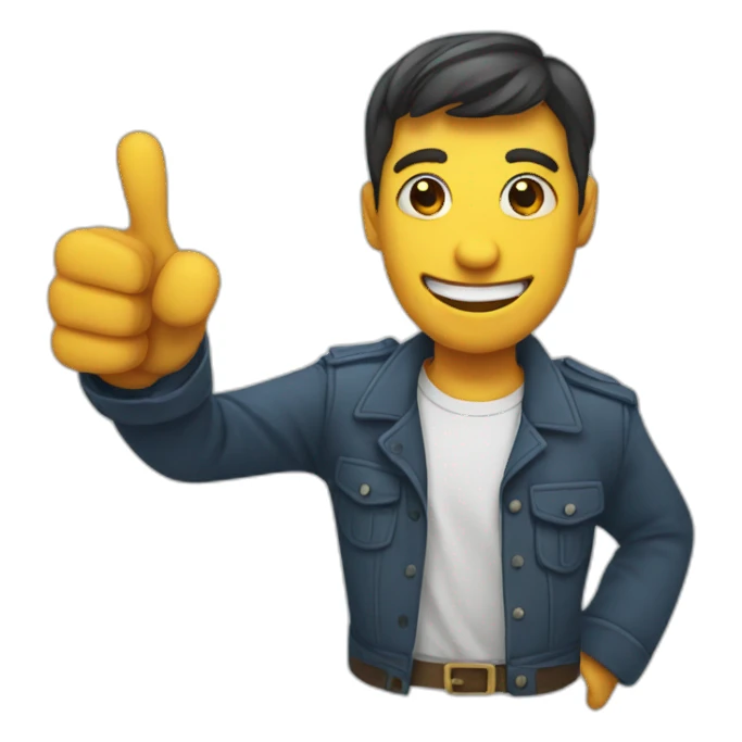6 fingers thumbs up sticker