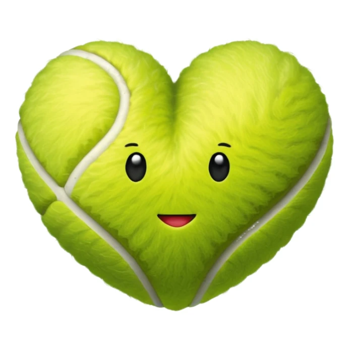 tennis ball shaped like a heart sticker