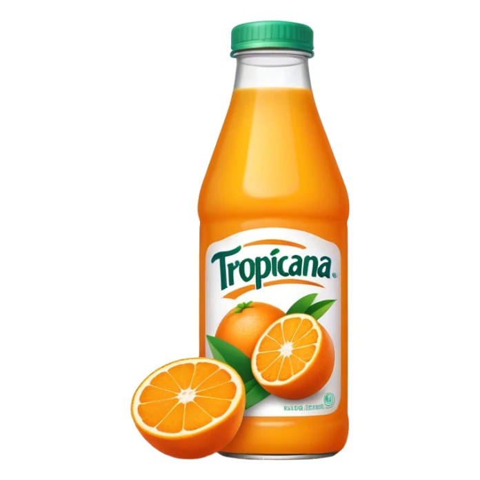 Tropicana bottle orange juice, fat bottle sticker