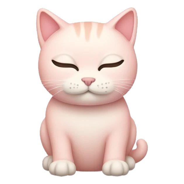 light pink cat, closed eyes sticker