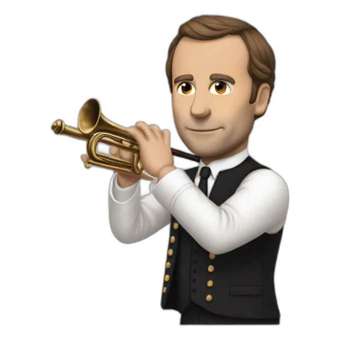 Macron qui joue de la flûte sticker