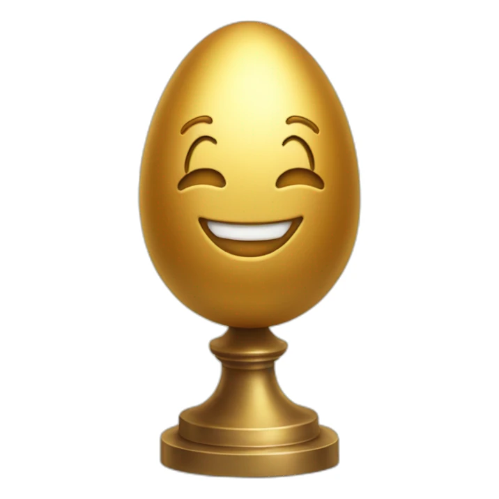 smiling golden egg on a pedestal sticker