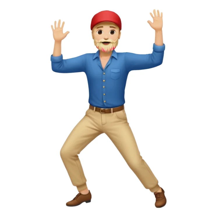 Attractive blonde man with beard dancing sticker