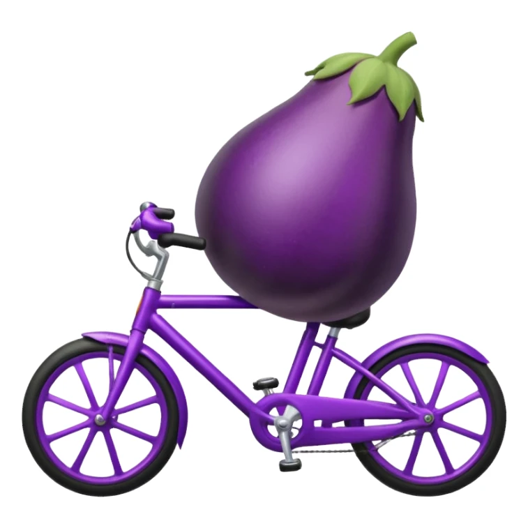 eggplant riding a bike  sticker