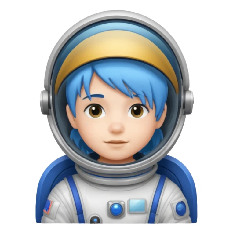 kid astronaut with blue hair sticker