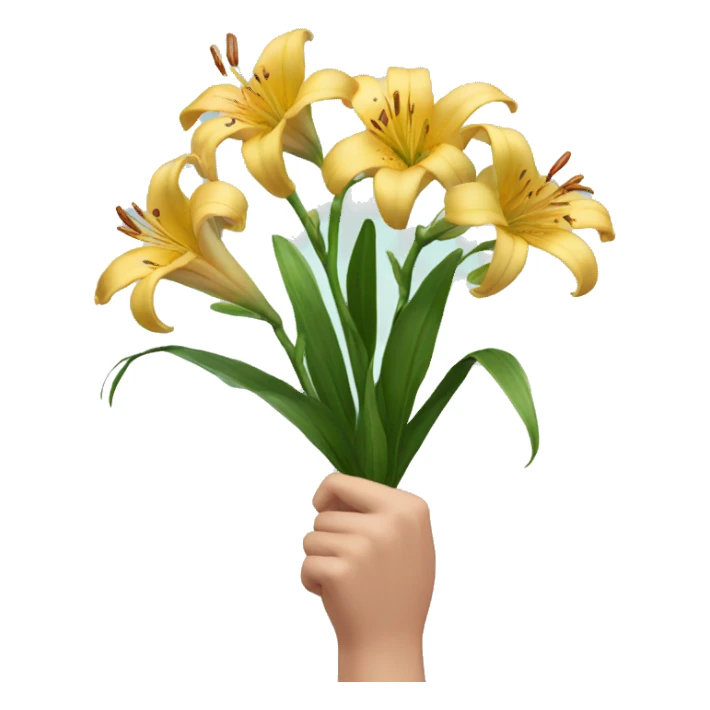 lilies in hand sticker