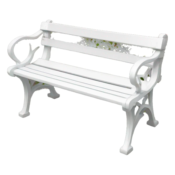 beautiful delicate white park bench sticker