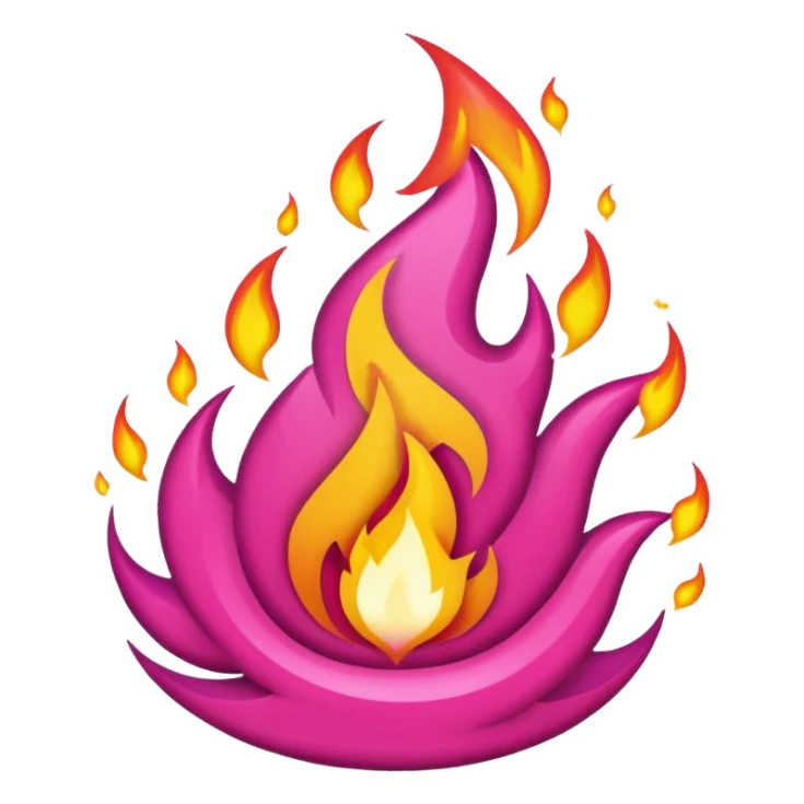 pink-magenta Fire-flame sticker