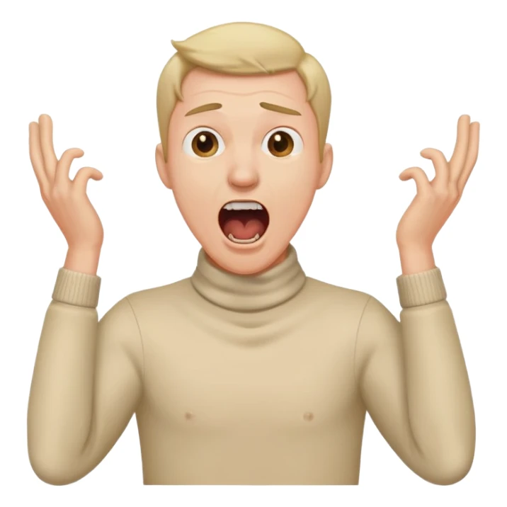 man holding his neck screaming  sticker