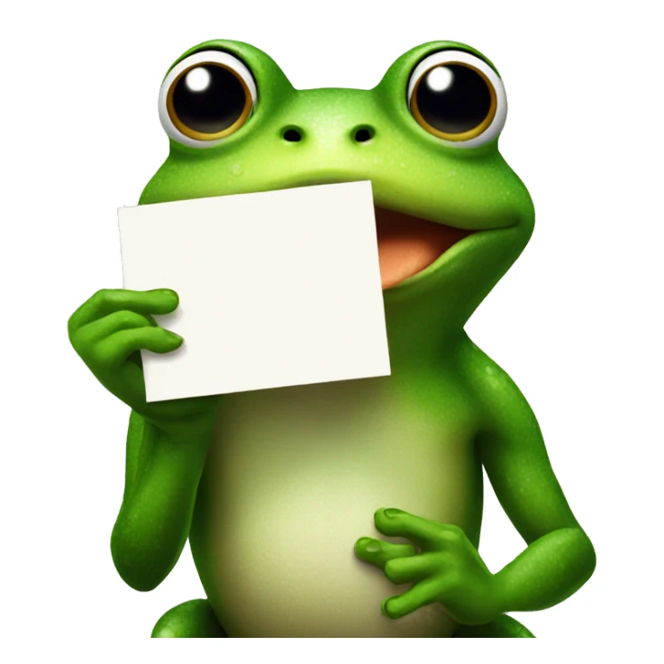 frog holding sign saying NO sticker