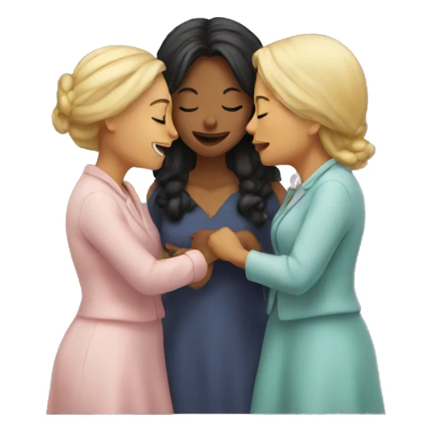 three ladies kissing sticker