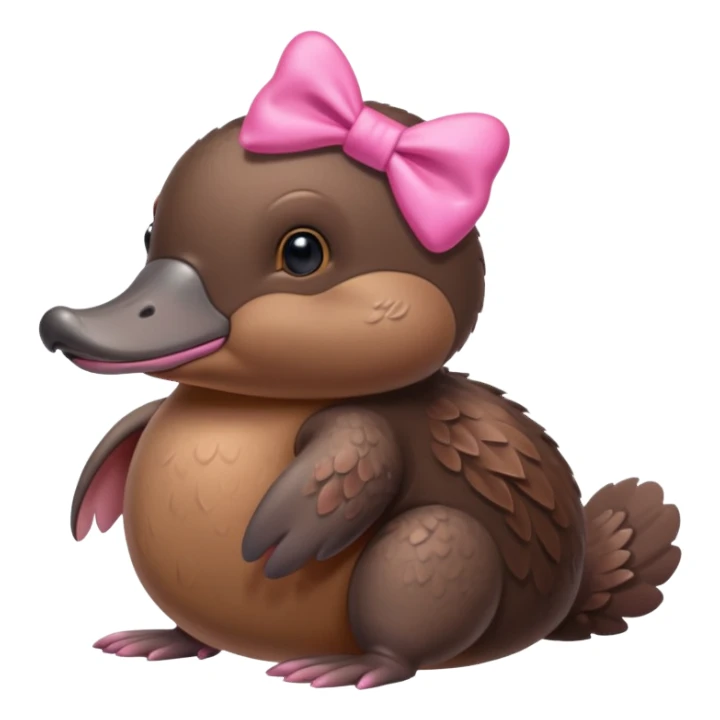 Platypus with a pink bow sticker