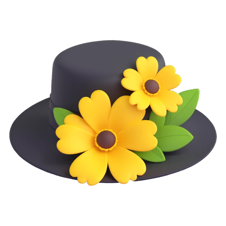 yellow flower on a hat sticker