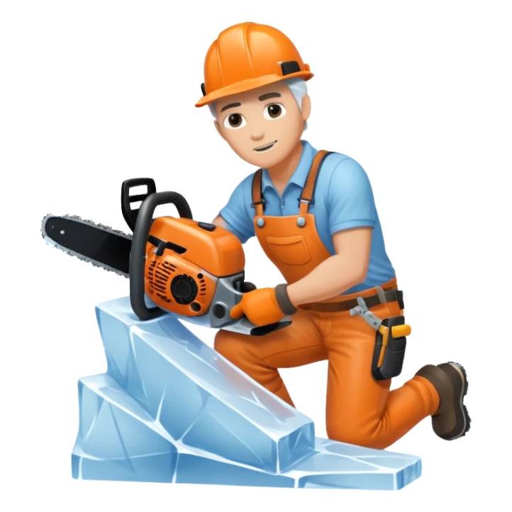 Sculptor with chainsaw,Ice Sculptors sticker