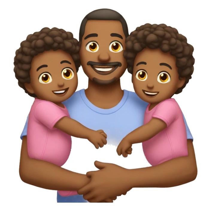 dad with Triplets babies sticker