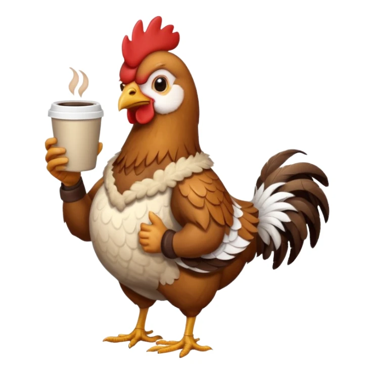 chicken full body and with coffe sticker
