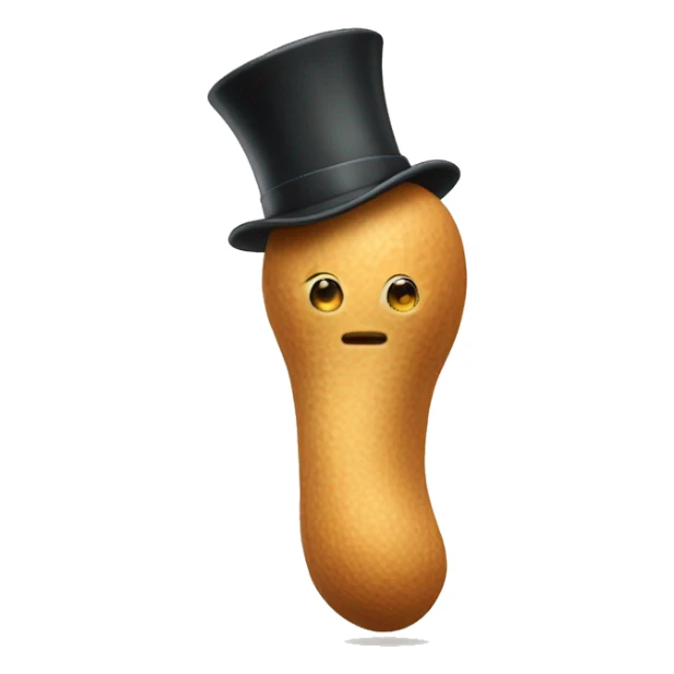 peanut with legs and tophat sticker