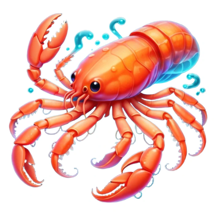 Neon glowing jelly-prawn-crab-squid  sticker