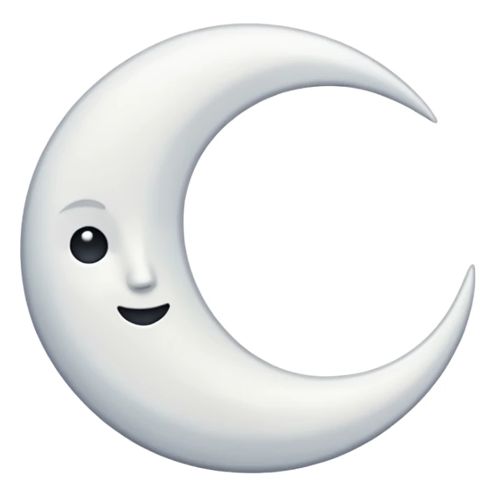 Thin moon just thin white  without face without anything sticker