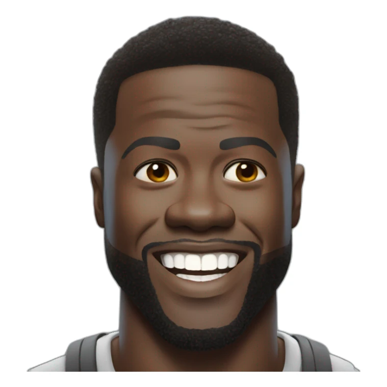 actor kevin hart smiling cartoon wearing tee sticker