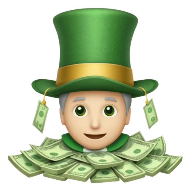 gorro de mago lleno de dolares sticker