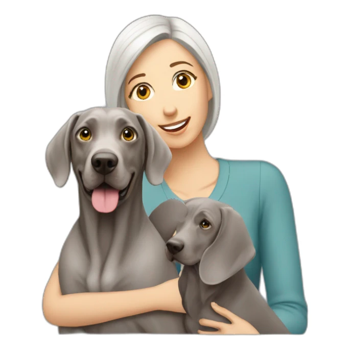 weimaraner with women sticker