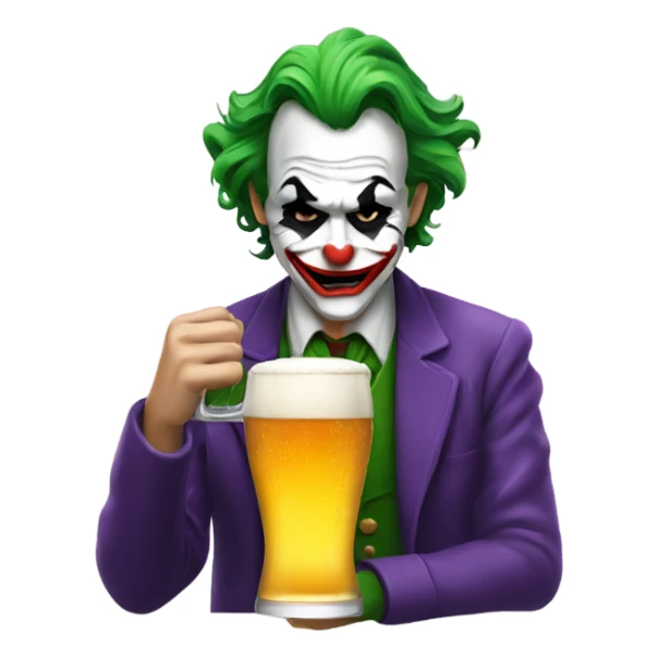 Joker drinking a beer  sticker