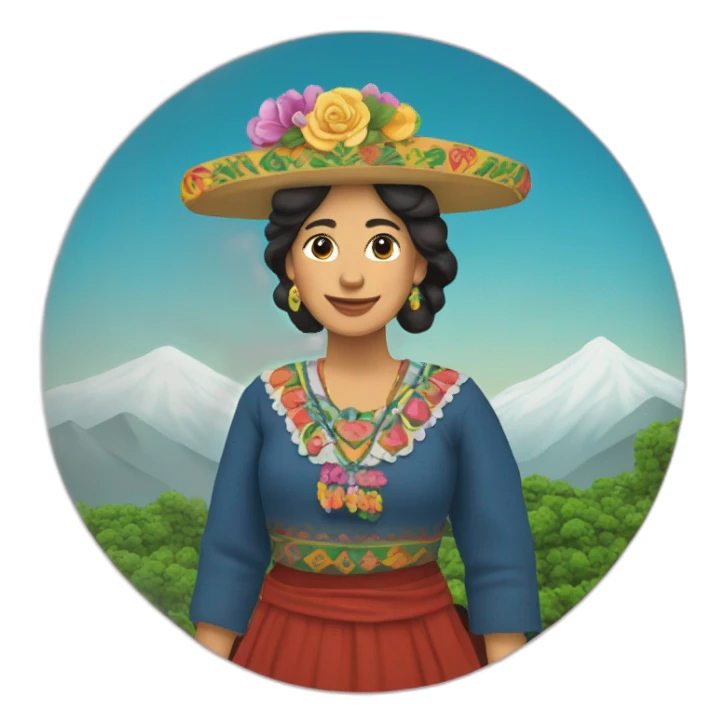  Mujer con huipil de san José Tenango  sticker
