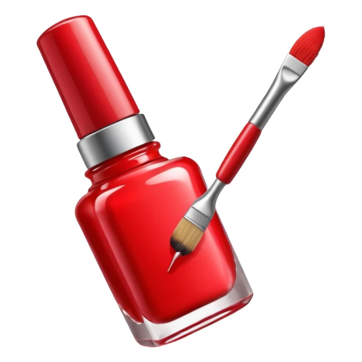 open nail polish bottle with brush inside sticker