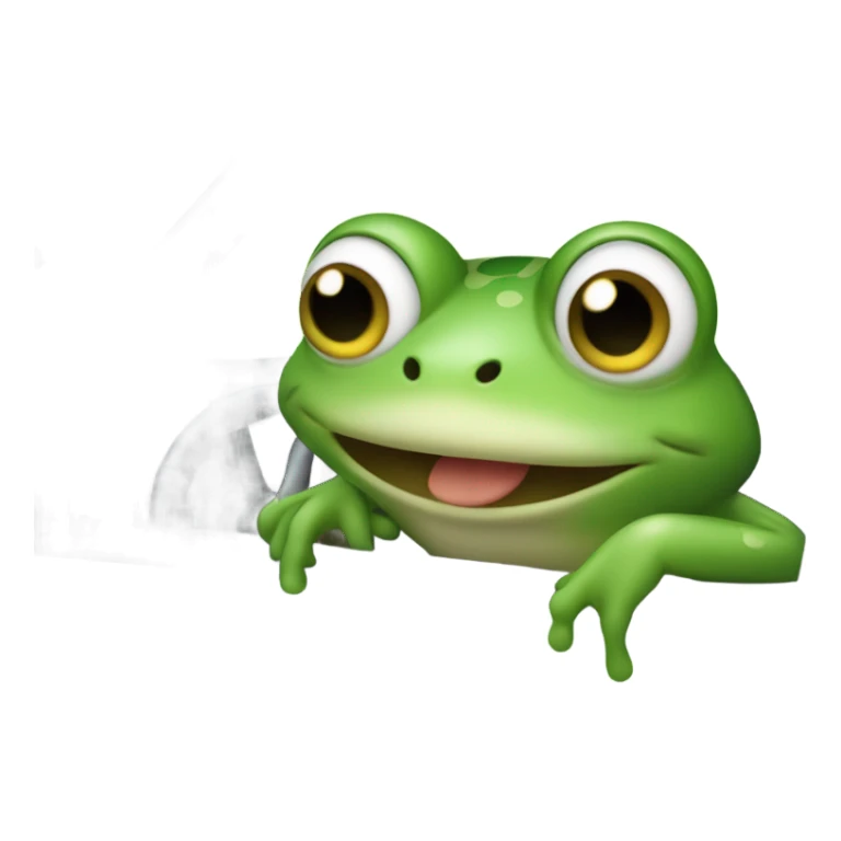 Frog driving cute sticker