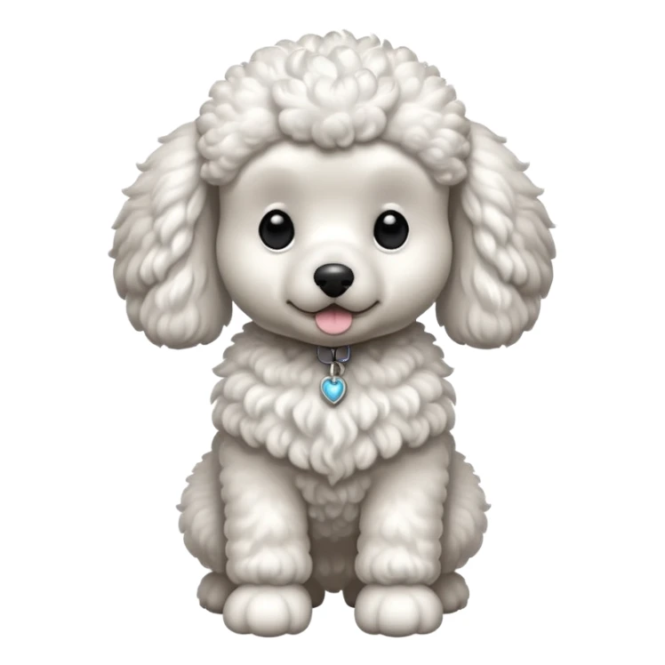 Perro french poodle mini blanco con alas sticker