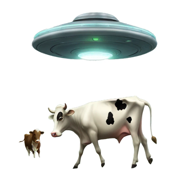 UFO abducting a cow sticker